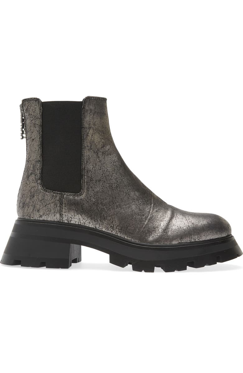 DKNY Sasha Lug Chelsea Boot, Alternate, color, Dark Gunmetal Cracked Leather