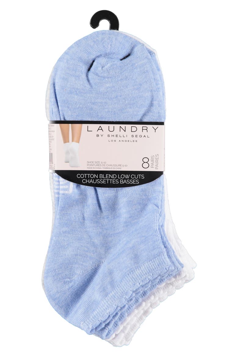 8-Pack Assorted Low Cut Socks, Alternate, color, SKYWAY/ WHITE/ LIGHT HEATHER