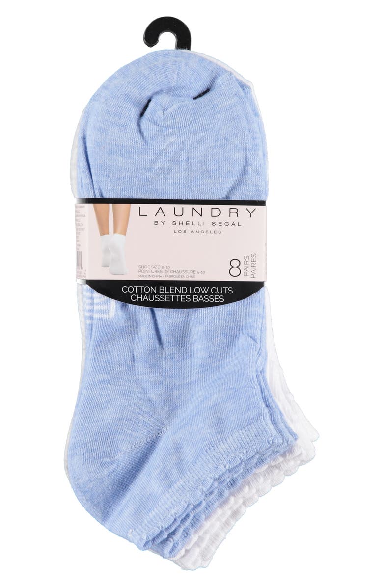Laundry by Shelli Segal 8-Pack Assorted Low Cut Socks, Alternate, color, Skyway/ White/ Light Heather