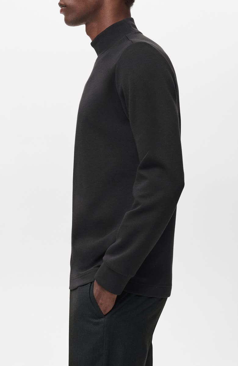 MANGO Slim Fit Long Sleeve Mock Neck Thermolite<sup>®</sup> T-Shirt, Alternate, color, Black