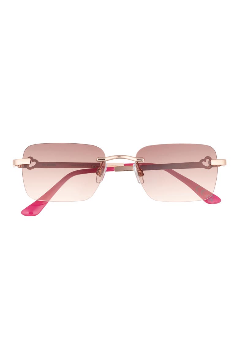 54mm Rectangular Sunglasses, Main, color, SHINY ROSE GOLD