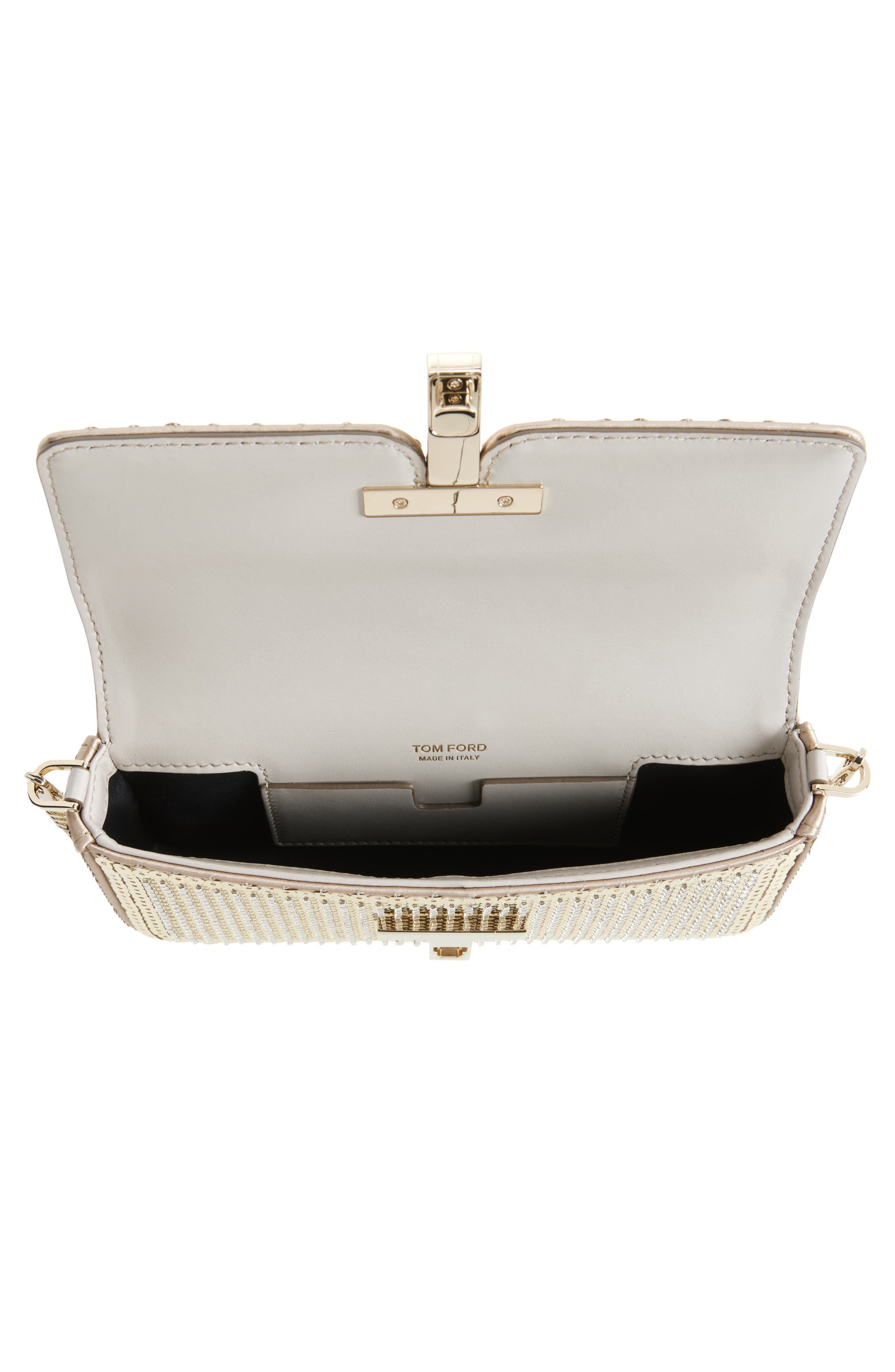 TOM FORD Mini Wallis Sequin & Bead Crossbody Bag, Alternate, color, 