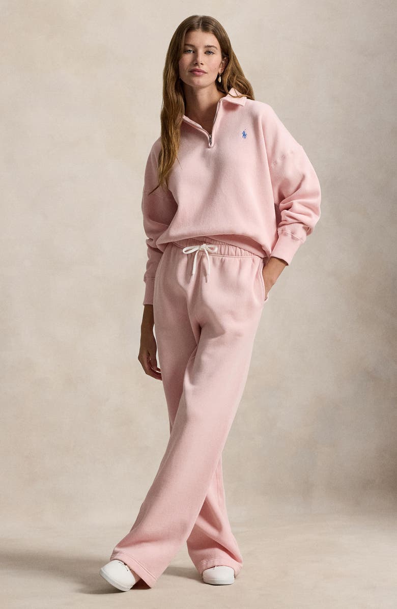 Polo Ralph Lauren Fleece Quarter Zip Pullover, Alternate, color, Pink Sand