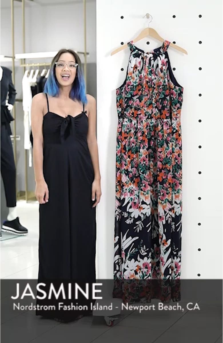 Floral Halter Chiffon Maxi Dress, sales video thumbnail