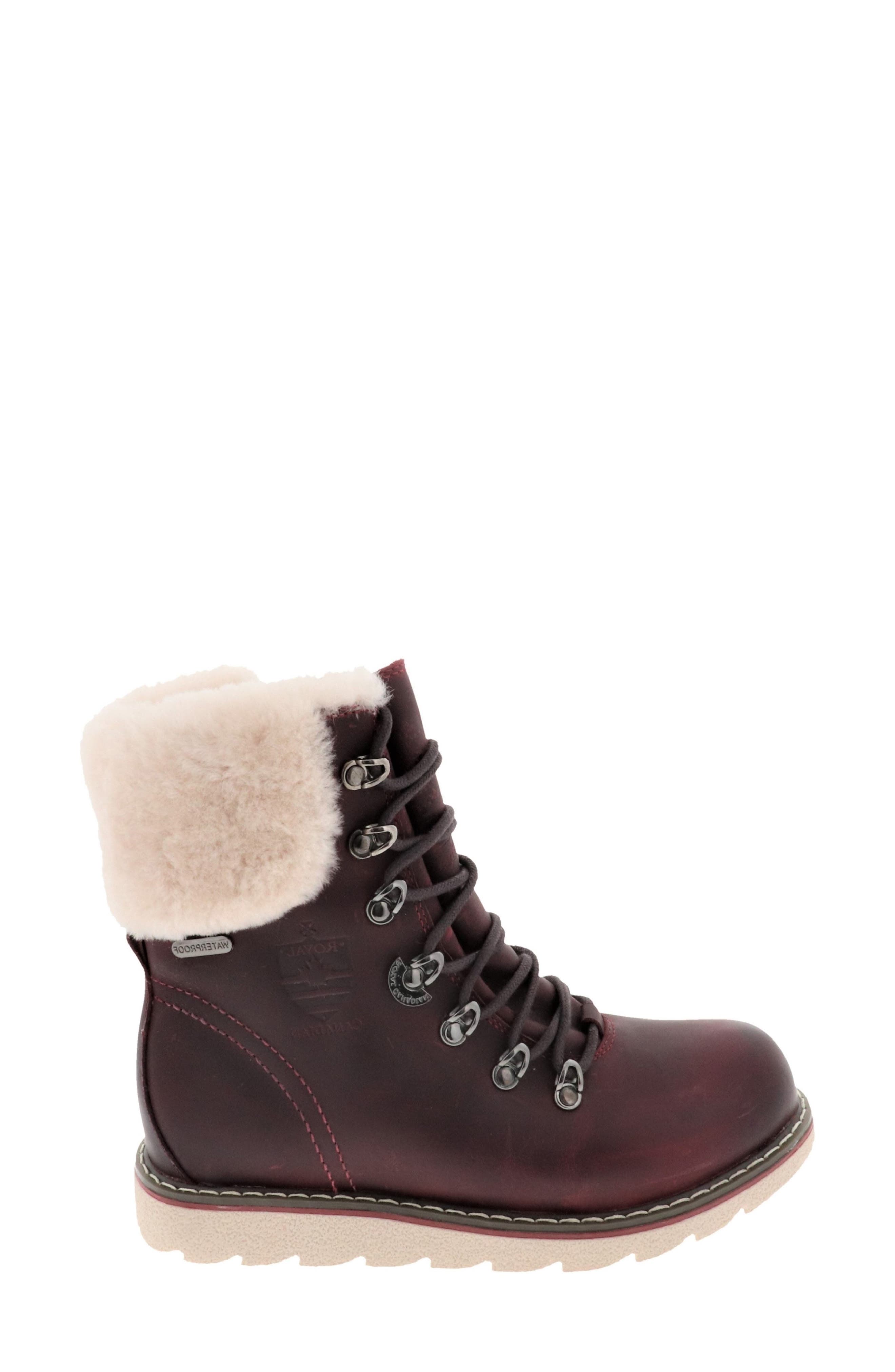 Royal Canadian Cambridge Waterproof Snow Boot with Genuine Shearling Cuff, Alternate, color, 