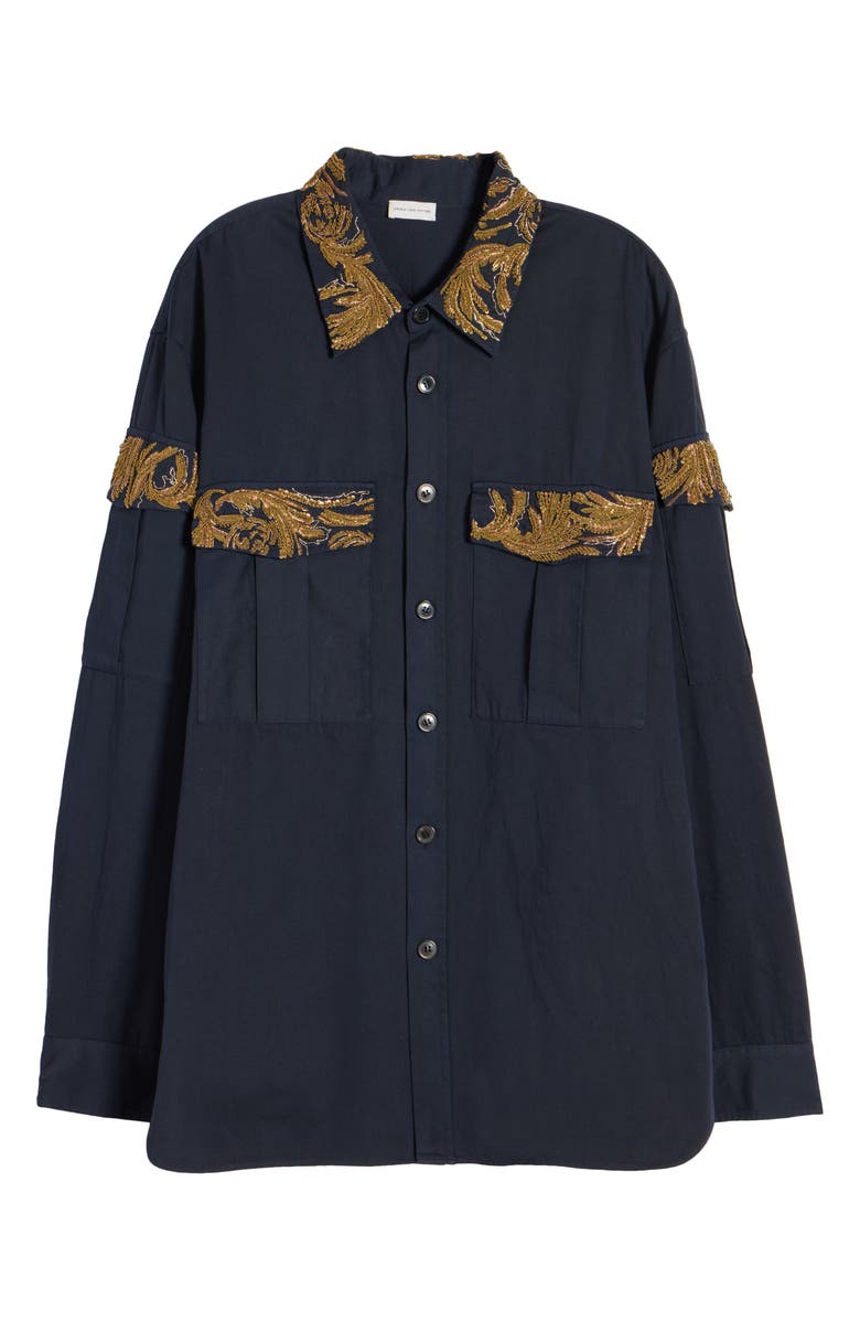 Dries Van Noten Crowsy Embellished Utility Shirt, Alternate, color, 