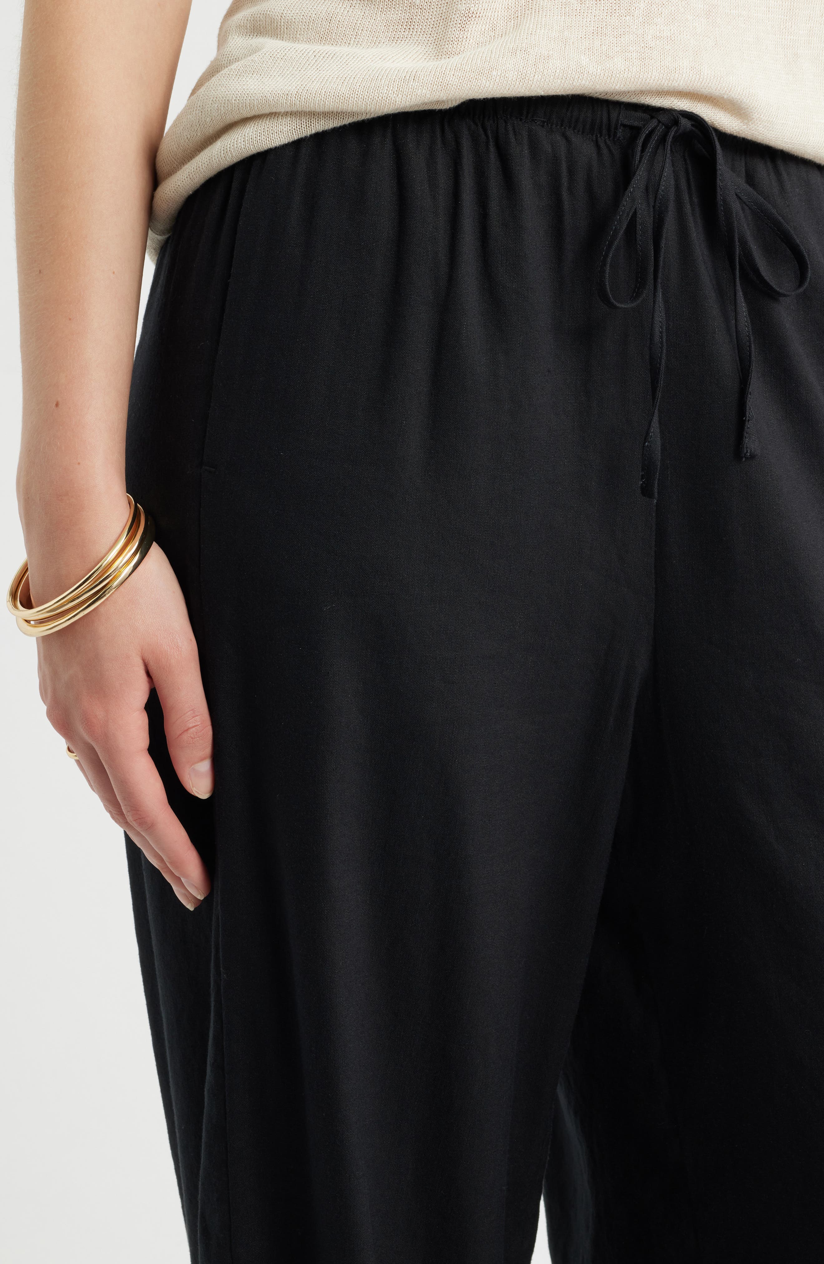 Женские Nordstrom Linen Blend Drawstring Pants — фото 5