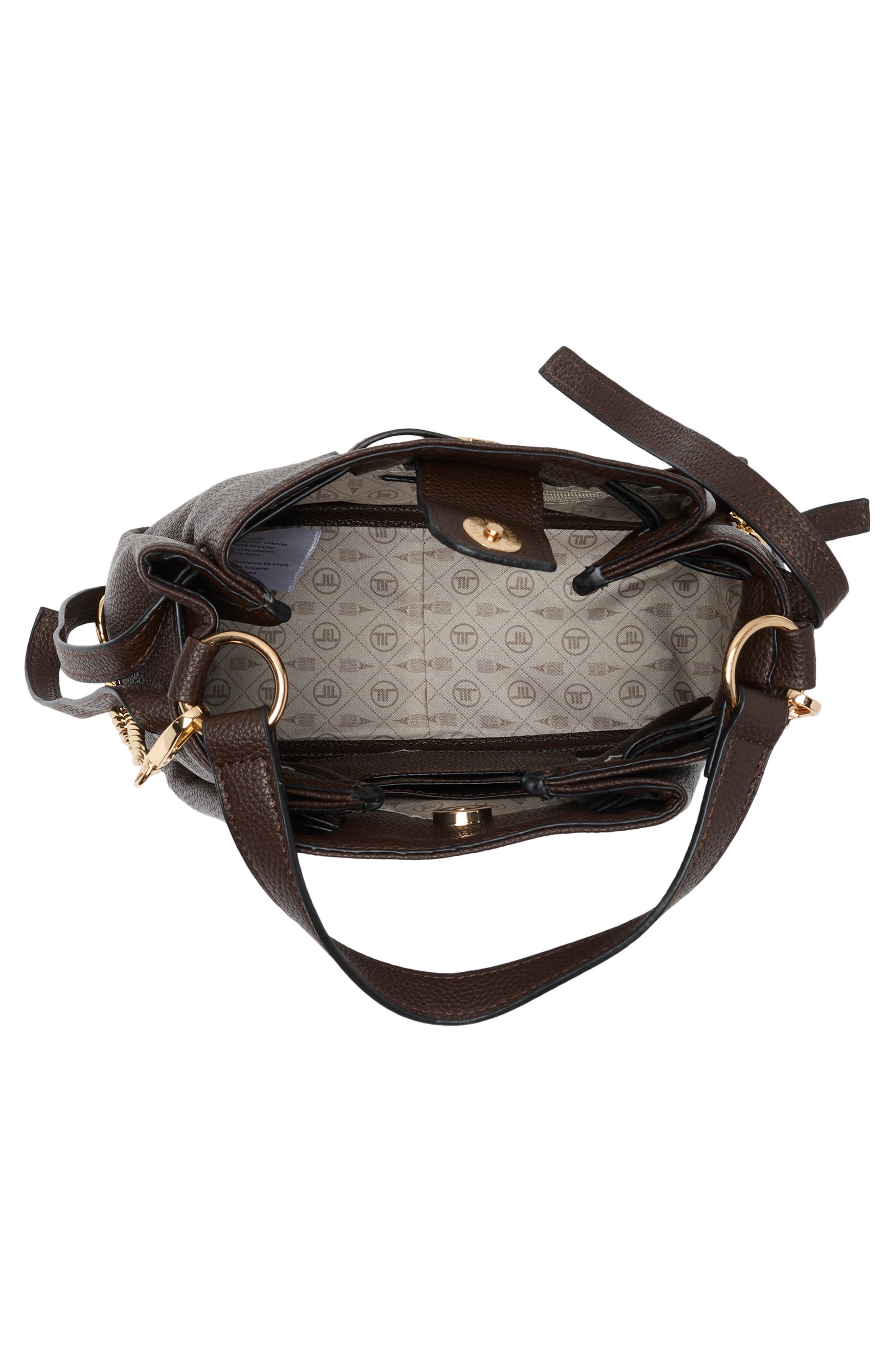 Pebble Faux Leather Crossbody Bag, Alternate, color, BROWN