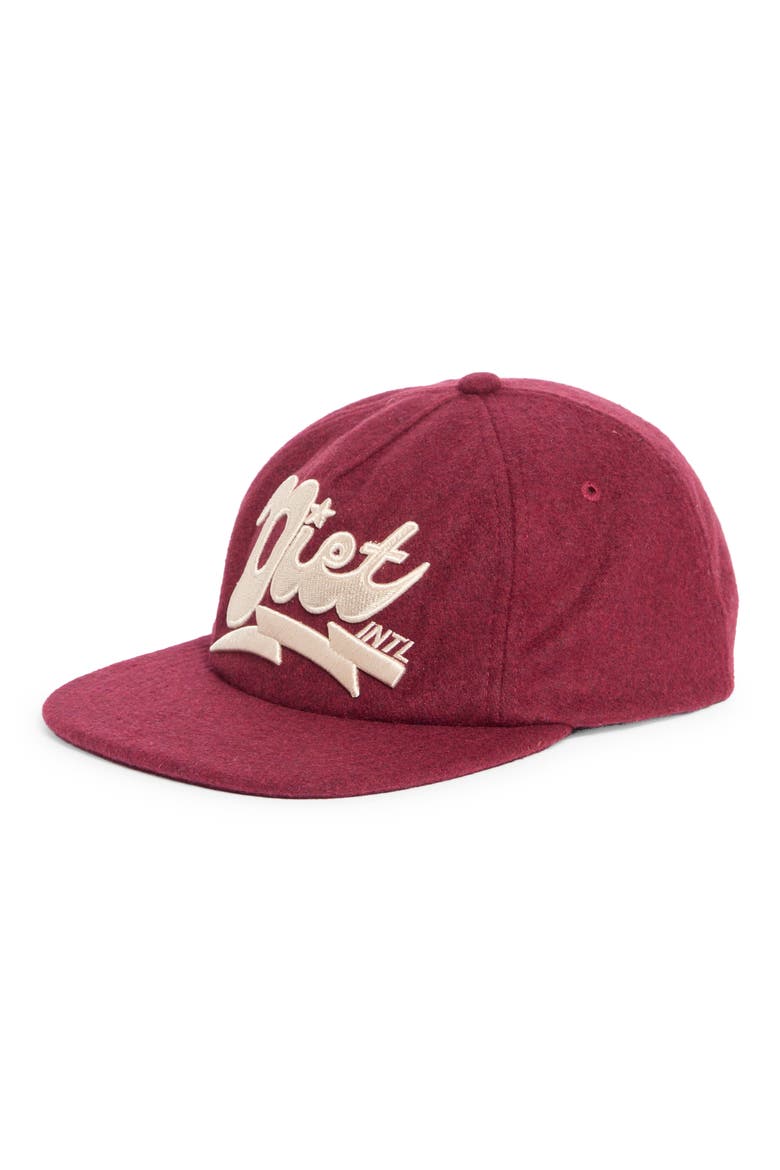 Bolt Embroidered Logo Wool Hat, Main, color, MAROON