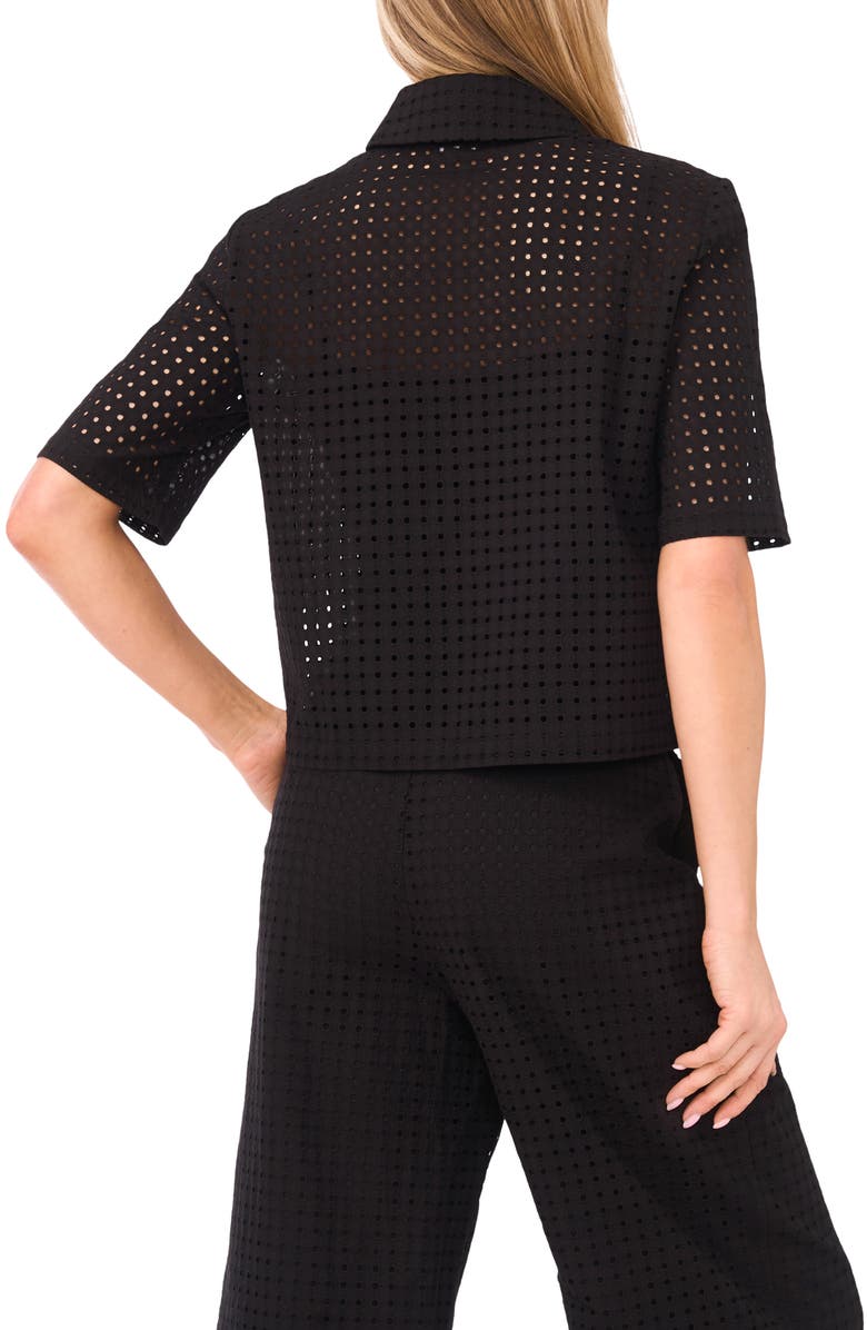 Halogen<sup>®</sup> Eyelet Embroidery Woven Shirt, Alternate, color, Rich Black 060