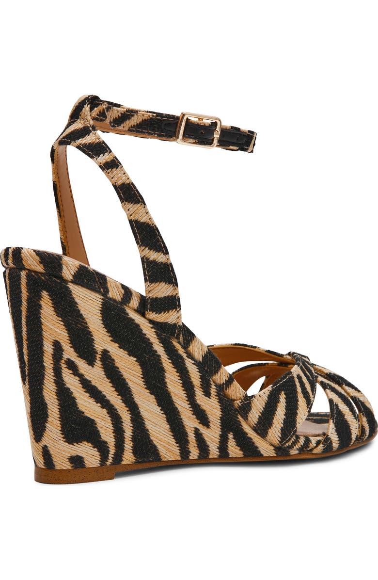 Steve Madden Harbor Ankle Strap Wedge Sandal, Alternate, color, Zebra