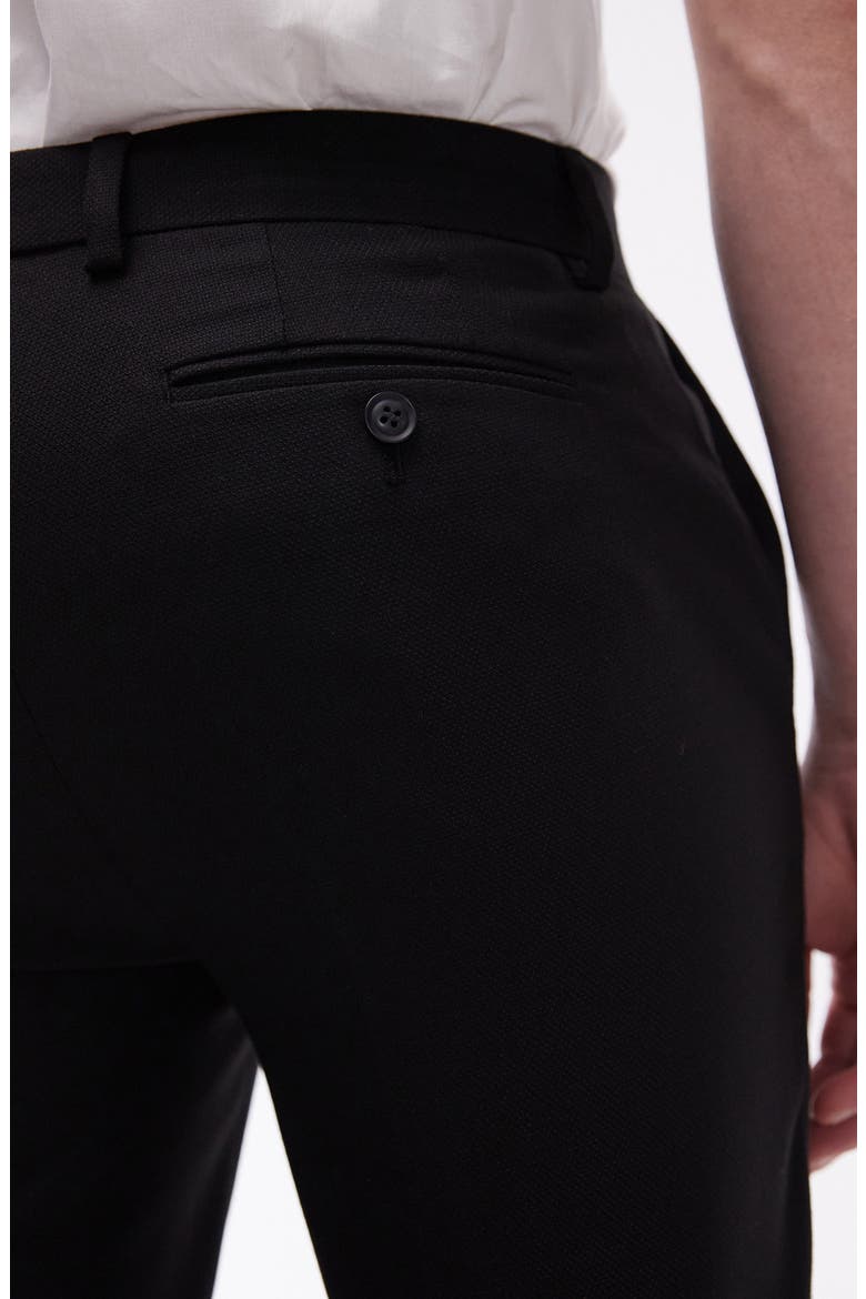 Skinny Fit Textured Dress Pants, Alternate, color, BLACK