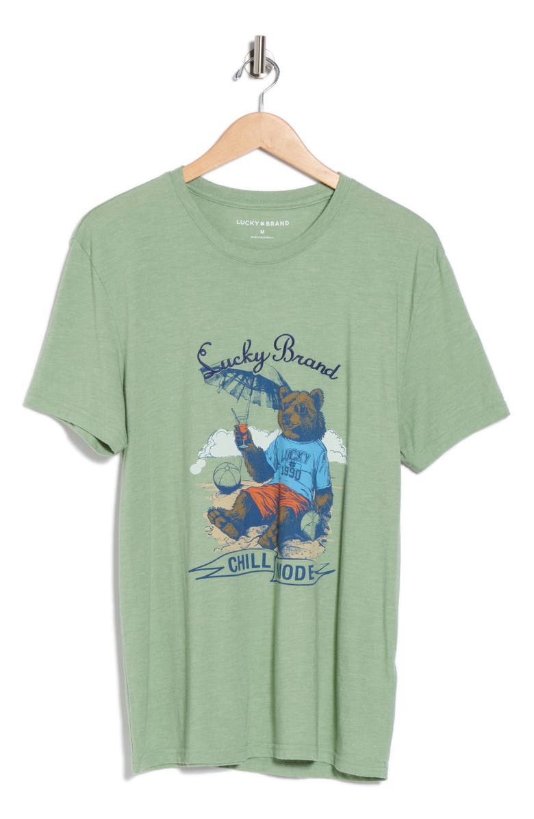 Lucky Brand Chill Mode Bear Graphic T-Shirt, Alternate, color, Basil