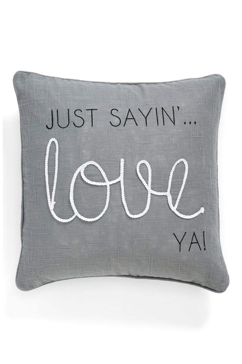 'Just Sayin' Pillow, Main, color, GREY