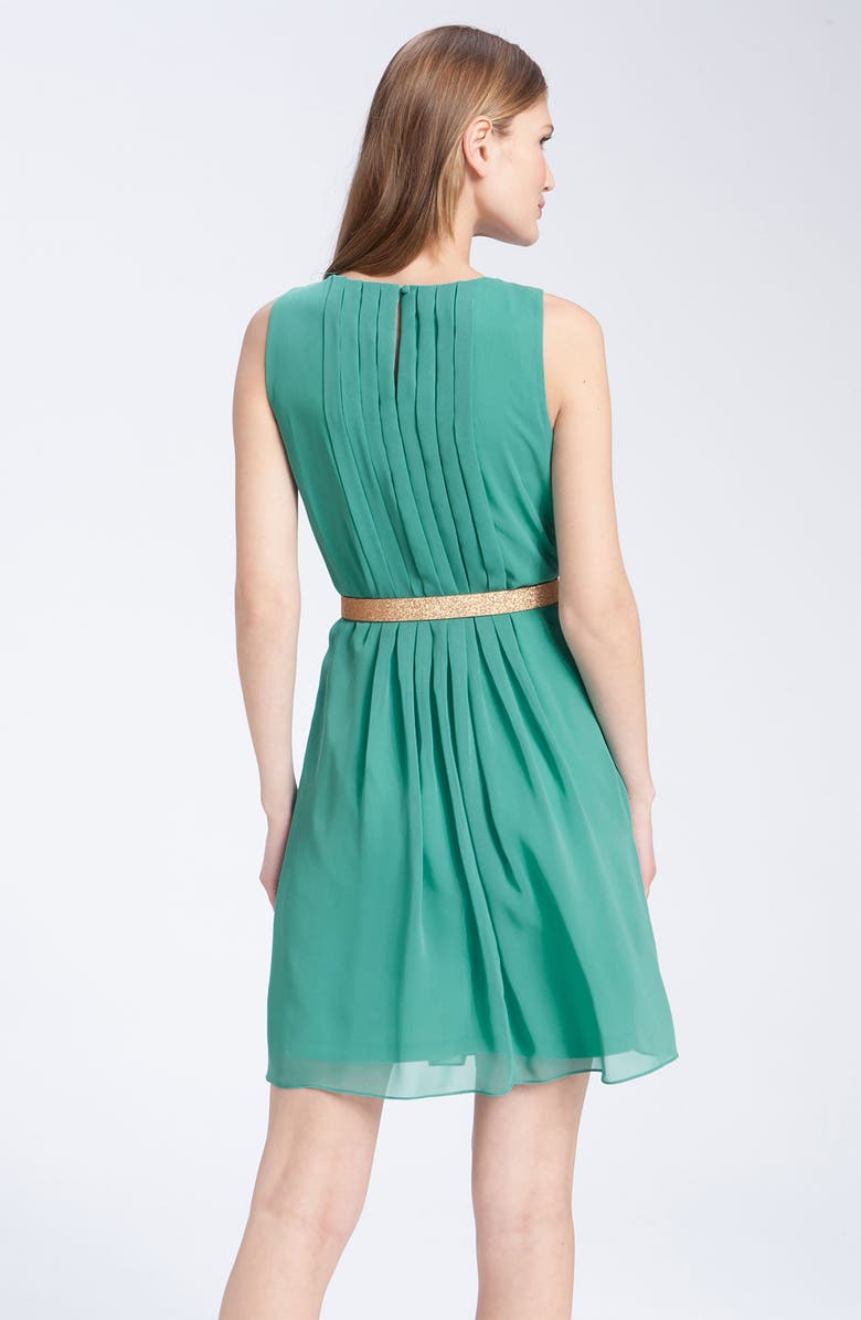 Calvin Klein Belted Chiffon Dress, Alternate, color,
