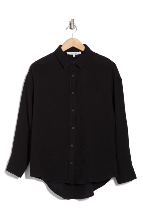 Joe's Gauze Boyfriend Button-up Shirt In Black