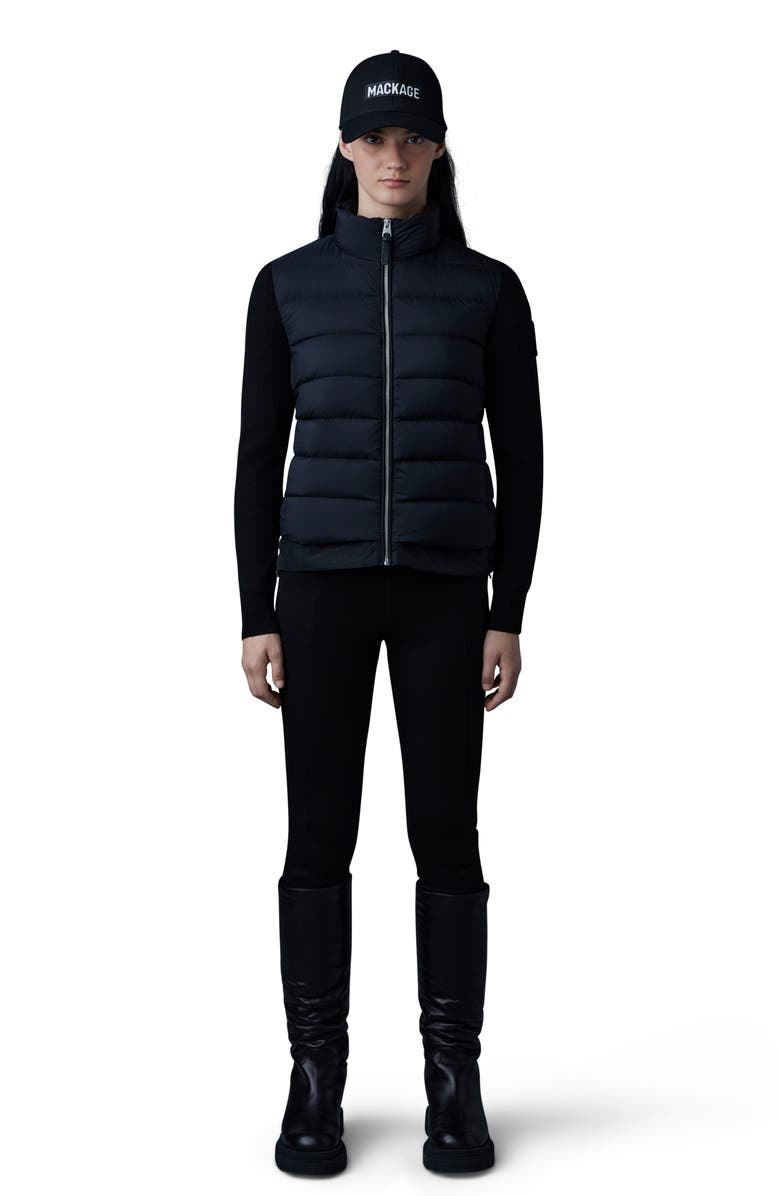 Mackage Oceane Knit Sleeve 800 Fill Power Down Puffer Jacket, Alternate, color,