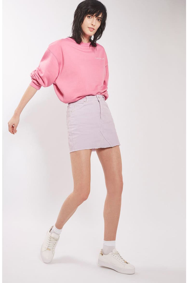 High Rise Corduroy Miniskirt, Alternate, color, LILAC
