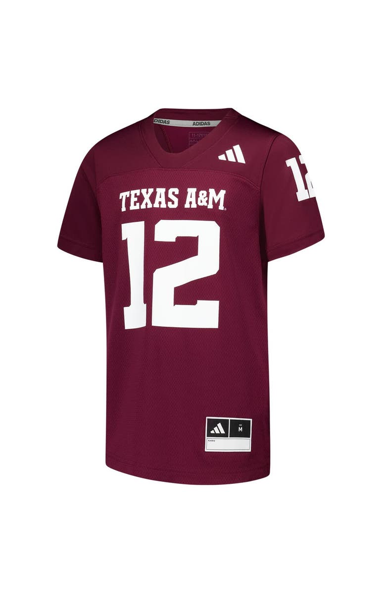 adidas Youth adidas #1 Maroon Texas A&M Aggies Replica Jersey, Alternate, color,