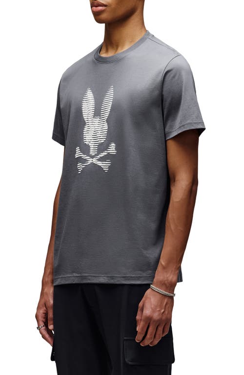 Psycho Bunny Grant Dimensional Bunny Pima Cotton Graphic T-shirt In Gray