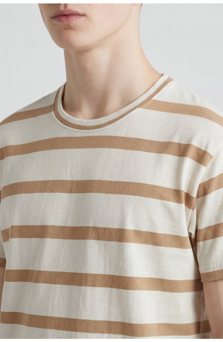 Solomon & Sage Classic Fit Striped Crew Neck T-Shirt, Alternate, color, Natural/Cream