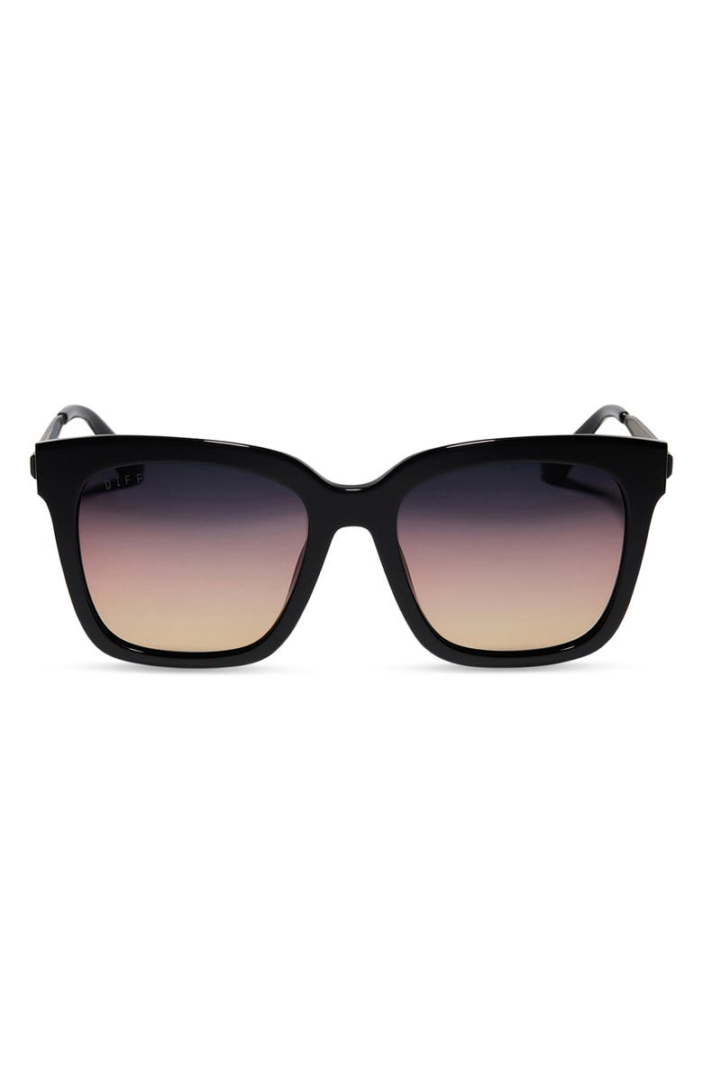 DIFF Bella 54mm Square Sunglasses, Main, color, Black/ Twilight Gradient