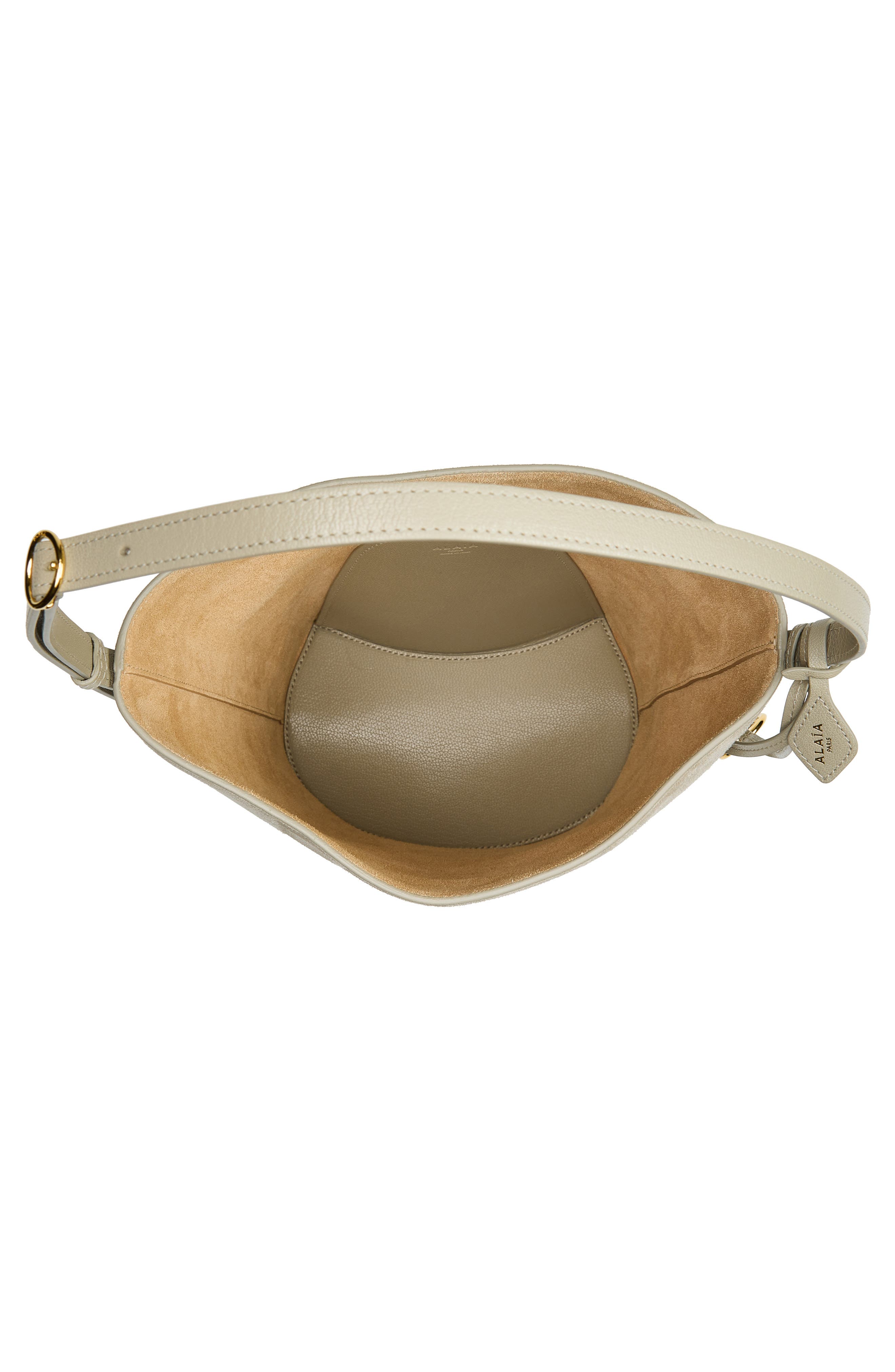 Alaïa Small Bucket Bag, Alternate, color, Beige Grise
