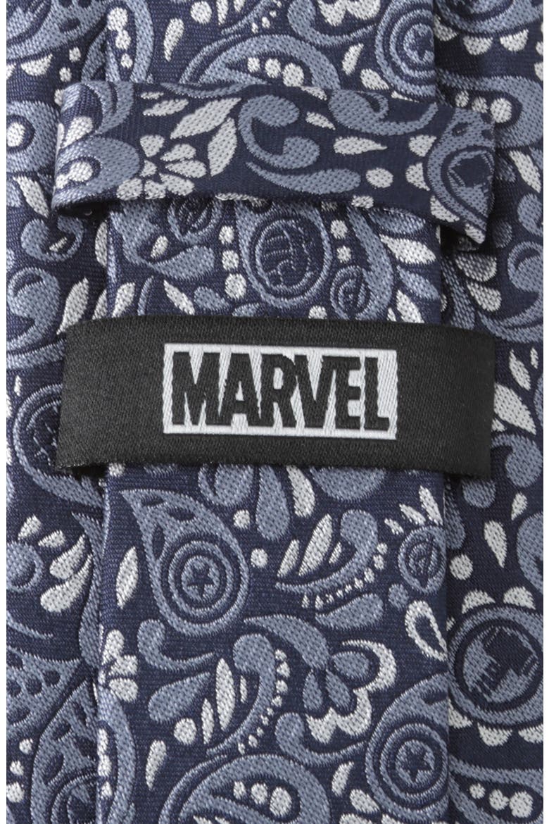x Marvel Avengers Paisley Silk Tie, Alternate, color, NAVY