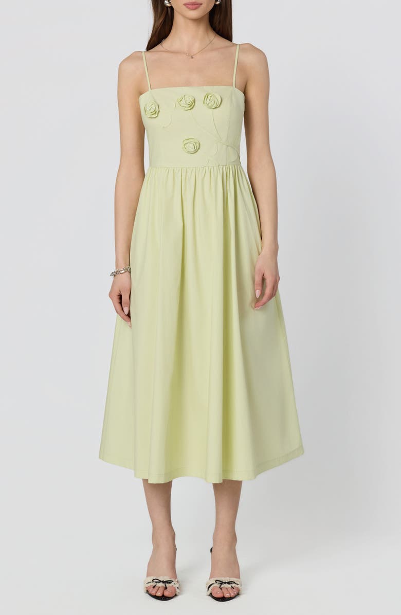 ASTR the Label Silvie Floral Appliqué Party Dress, Main, color, Celery