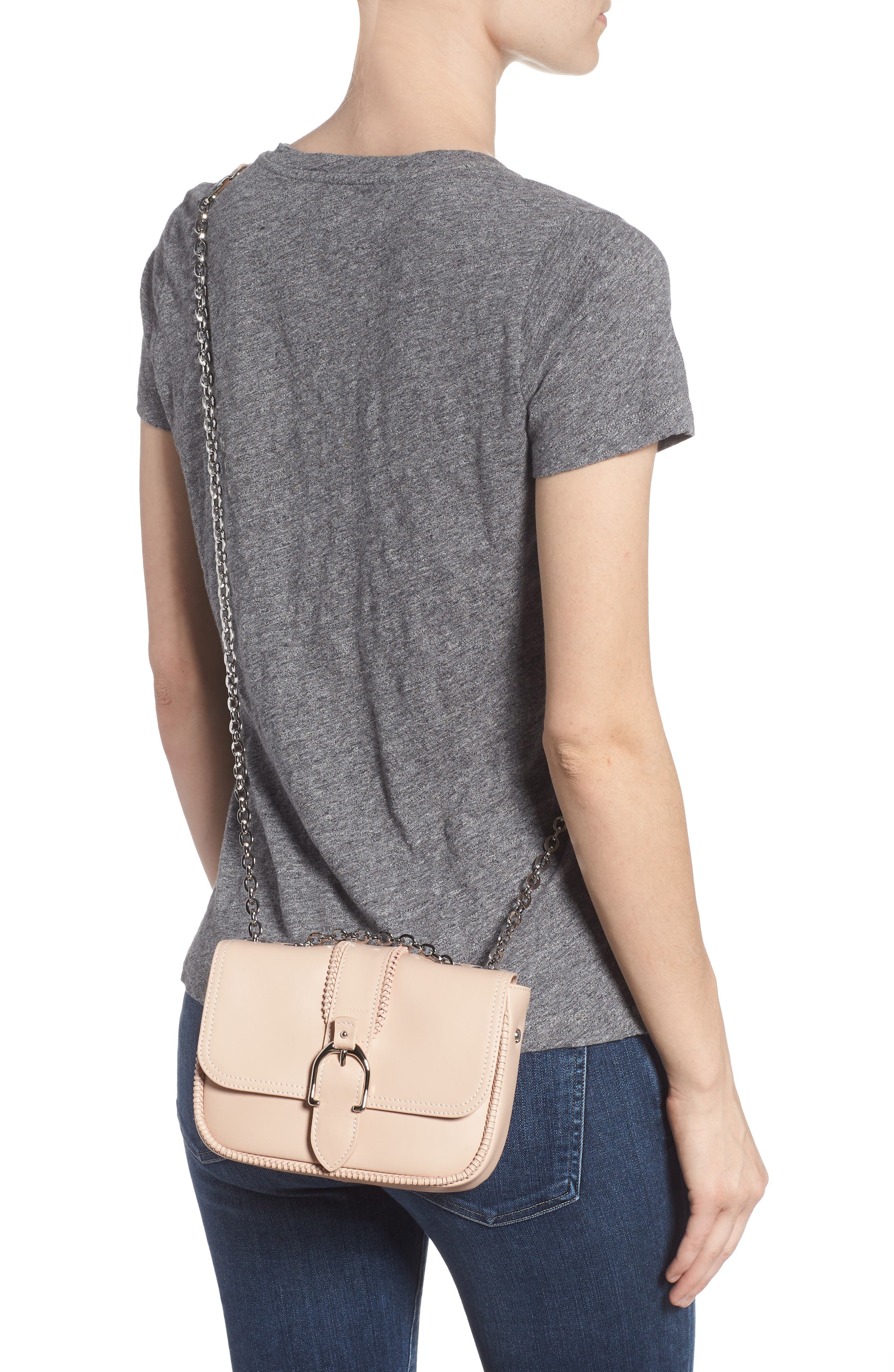 Longchamp Amazone Leather Crossbody Bag, Alternate, color, Powder Pink