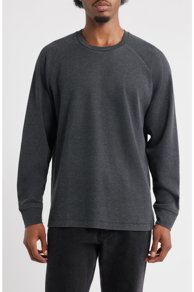 Thermal Long Sleeve Raglan T-Shirt, Main, color, BLACK WASHED
