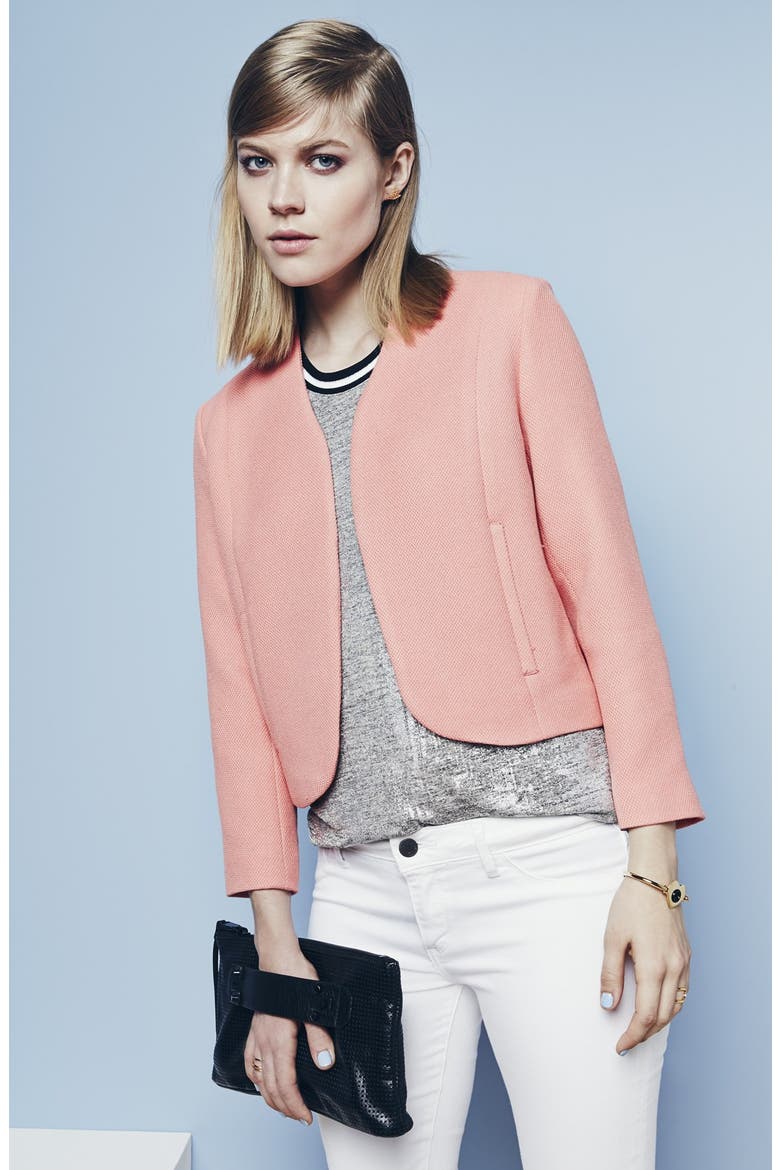 Textured Shell Jacket, Alternate, color, BLACK