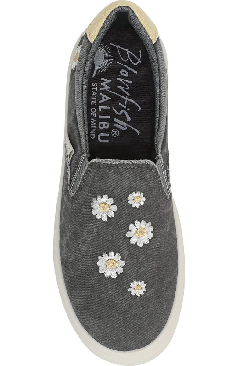Blowfish Malibu Havasu Embroidered Slip-On Sneaker, Alternate, color, Charcoal Grey Daisy Canvas