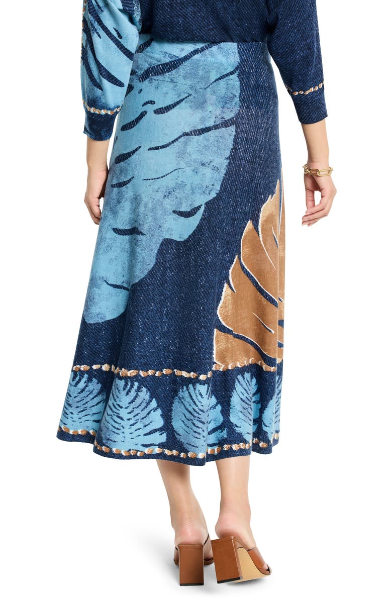 NIC+ZOE Twilight Print Knit Midi Skirt, Alternate, color, Blue Multi