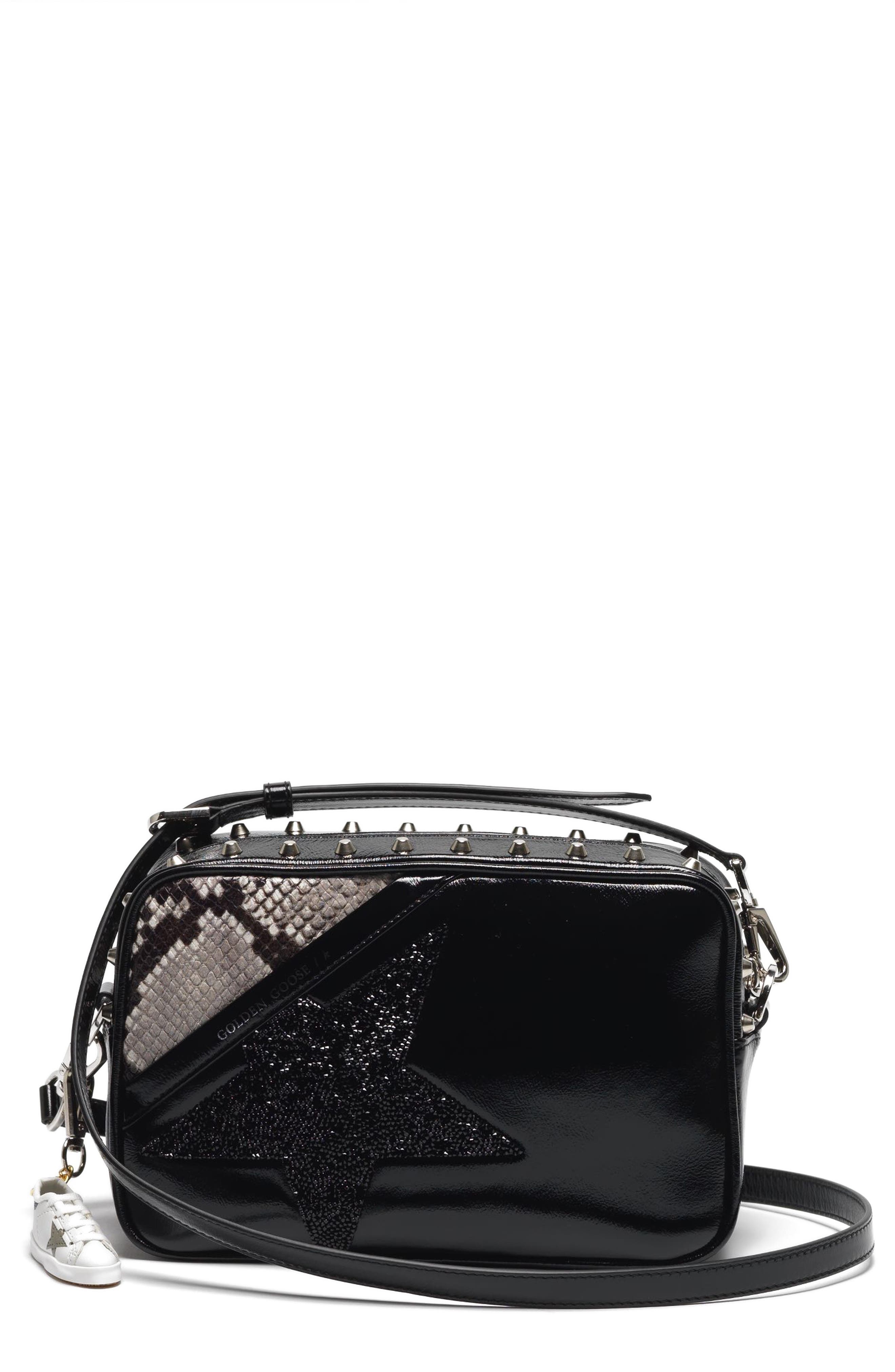 Golden Goose Star Leather Camera Bag, Main, color, 