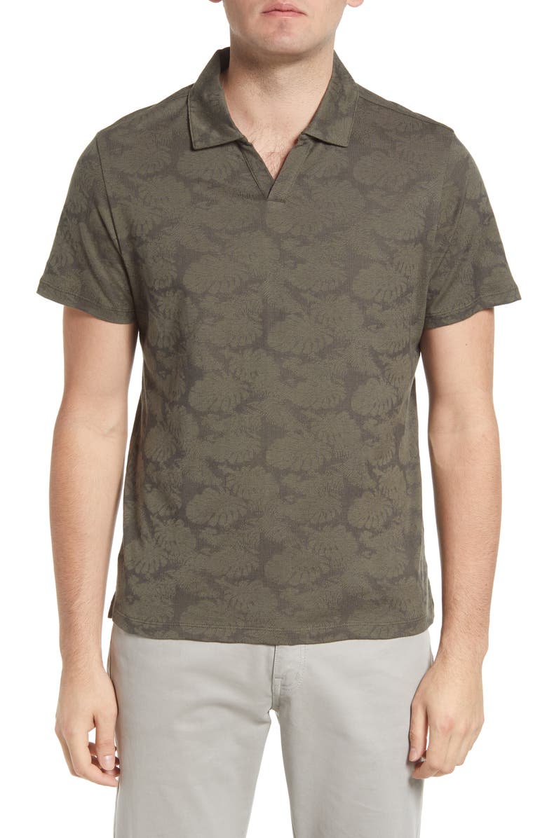 Robert Barakett Troy Open Collar Jacqurd Polo, Main, color,