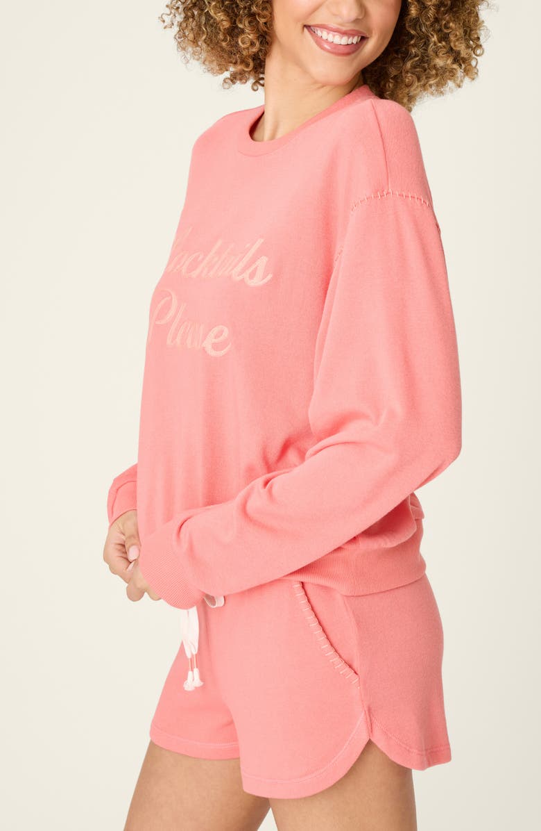 PJ Salvage Paloma Mama Long Sleeve Lounge Top, Alternate, color, Sunset Rose