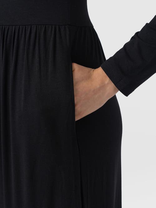 Saint And Sofia Saint + Sofia Greenwich Dress Long Sleeve In Black