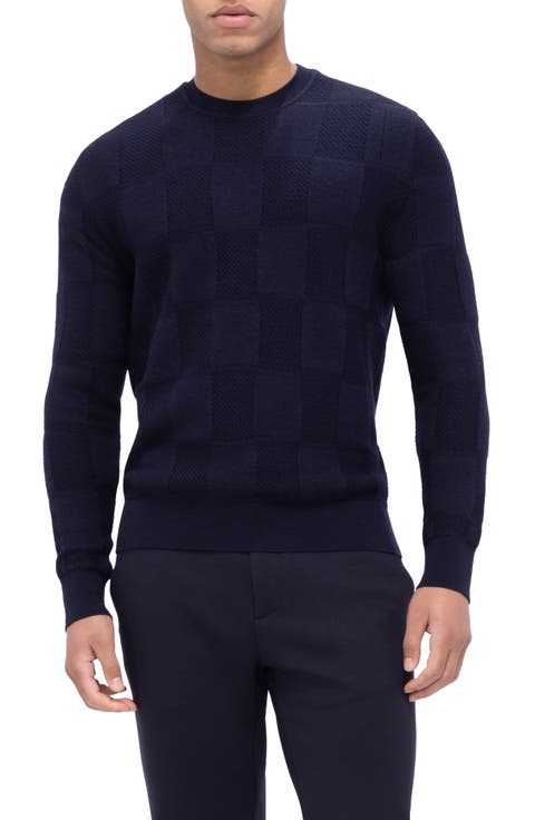 Jacquard Check Merino Wool Sweater