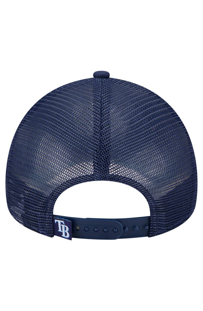 New Era Men's New Era Navy Tampa Bay Rays Distressed 9FORTY A-Frame Adjustable Trucker Hat, Alternate, color, Navy