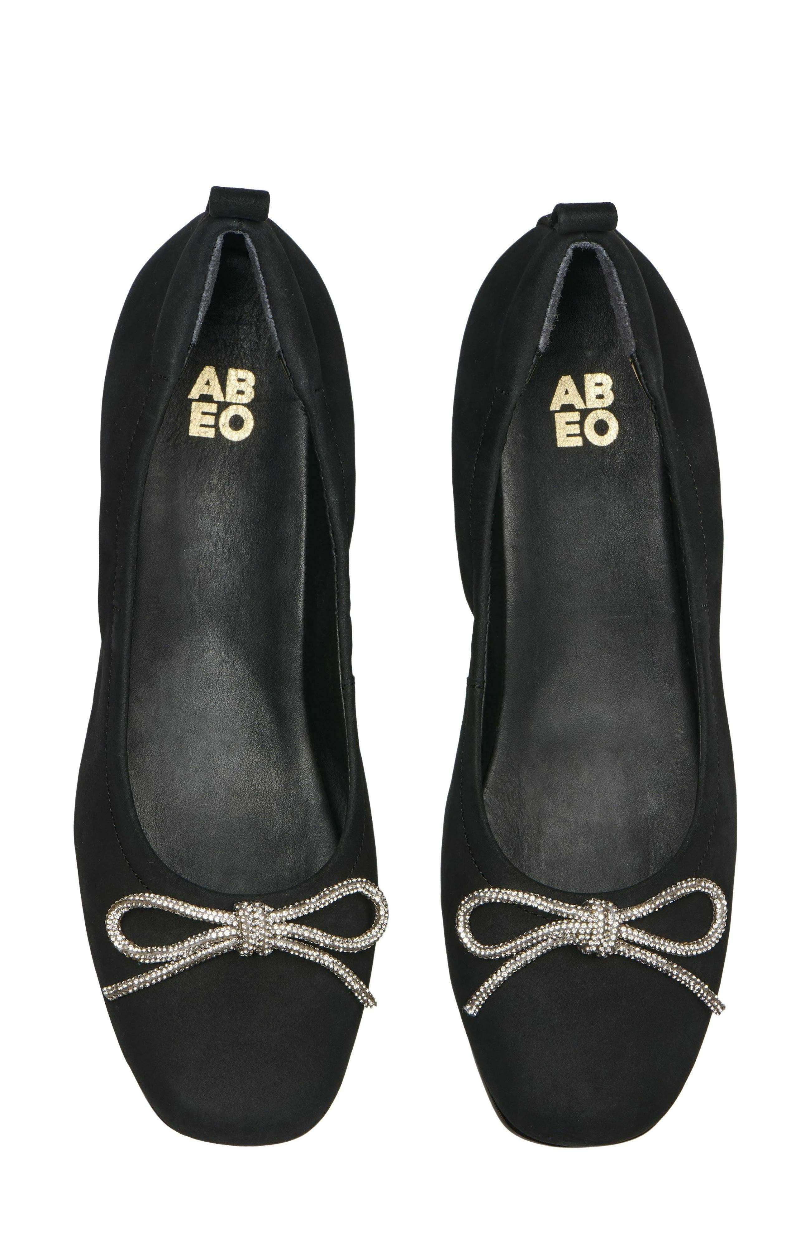 ABEO Cadence Bow Ballet Flat, Alternate, color, Black Sparkle - Metatarsal