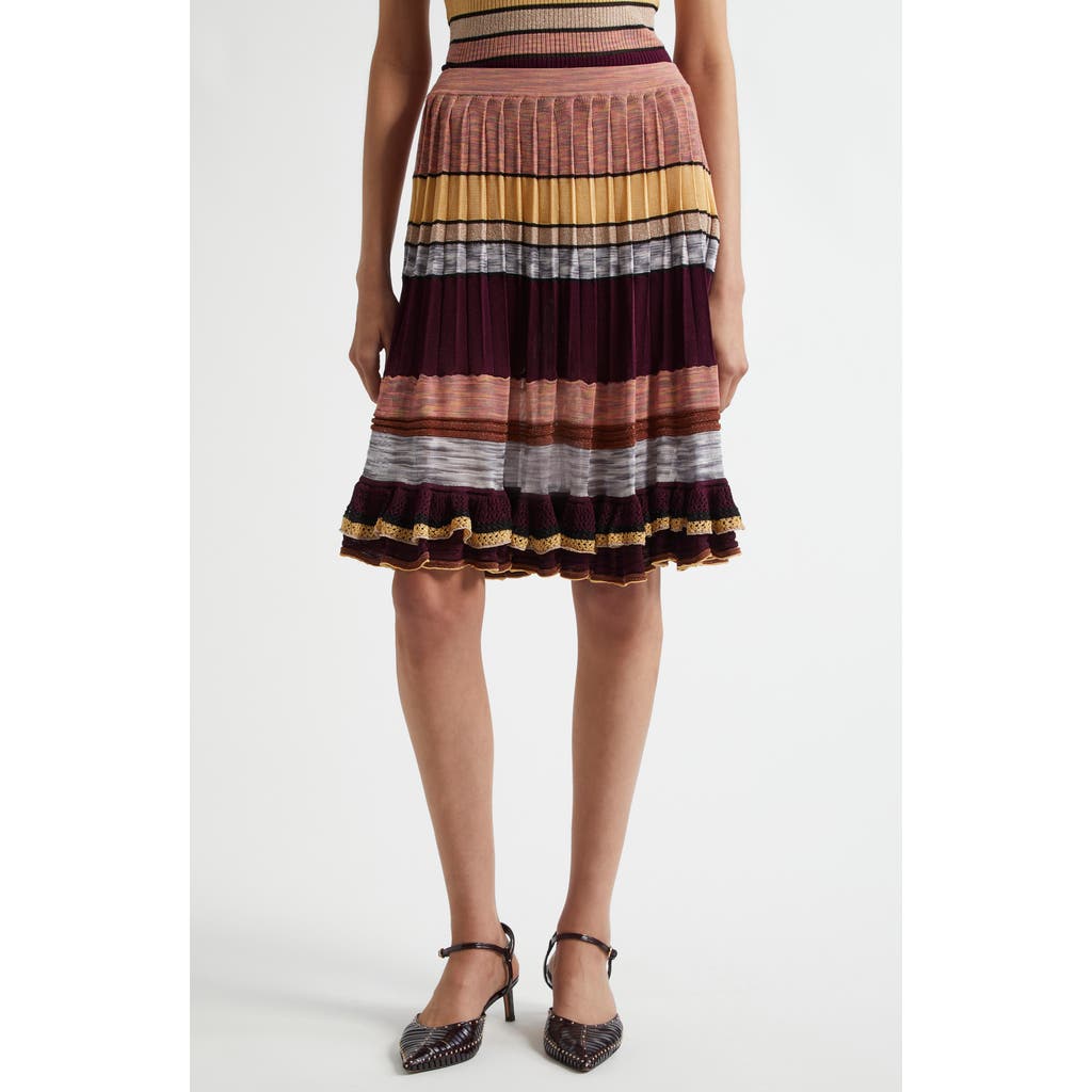Ulla Johnson Eios Pleated Knit Skirt In Multi