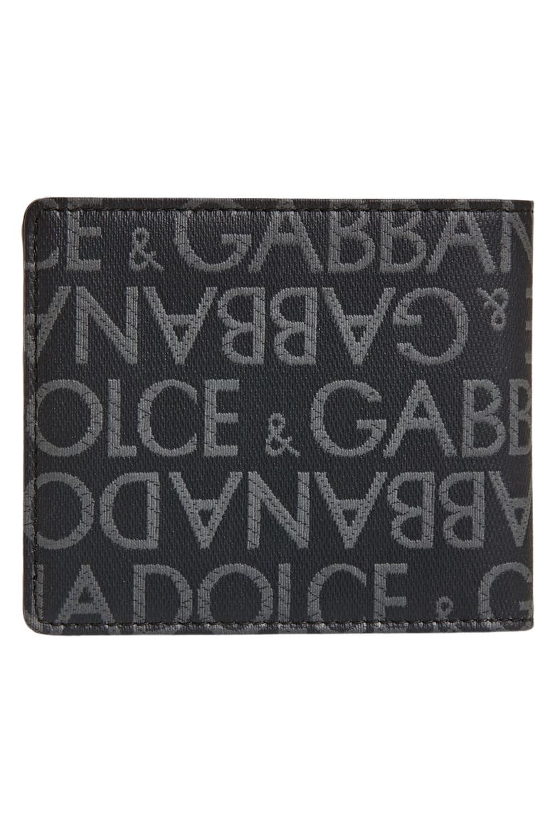 Allover Logo Billfold Wallet, Alternate, color, BLACK/ GREY