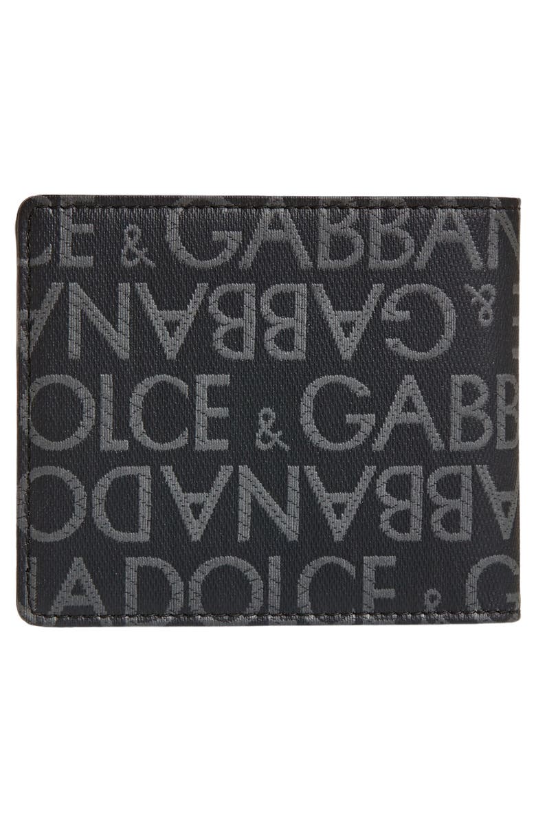 Dolce&Gabbana Allover Logo Billfold Wallet, Alternate, color, Black/ Grey