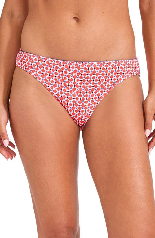 Tommy Bahama Island Cays Fiori Reversible Hipster Bikini Bottoms In Citrus Coral