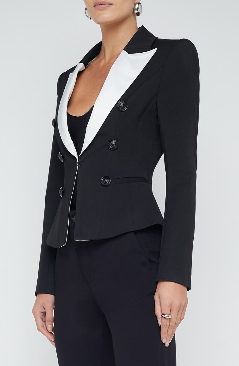 L'AGENCE Andalusia Blazer, Alternate, color, Black/White
