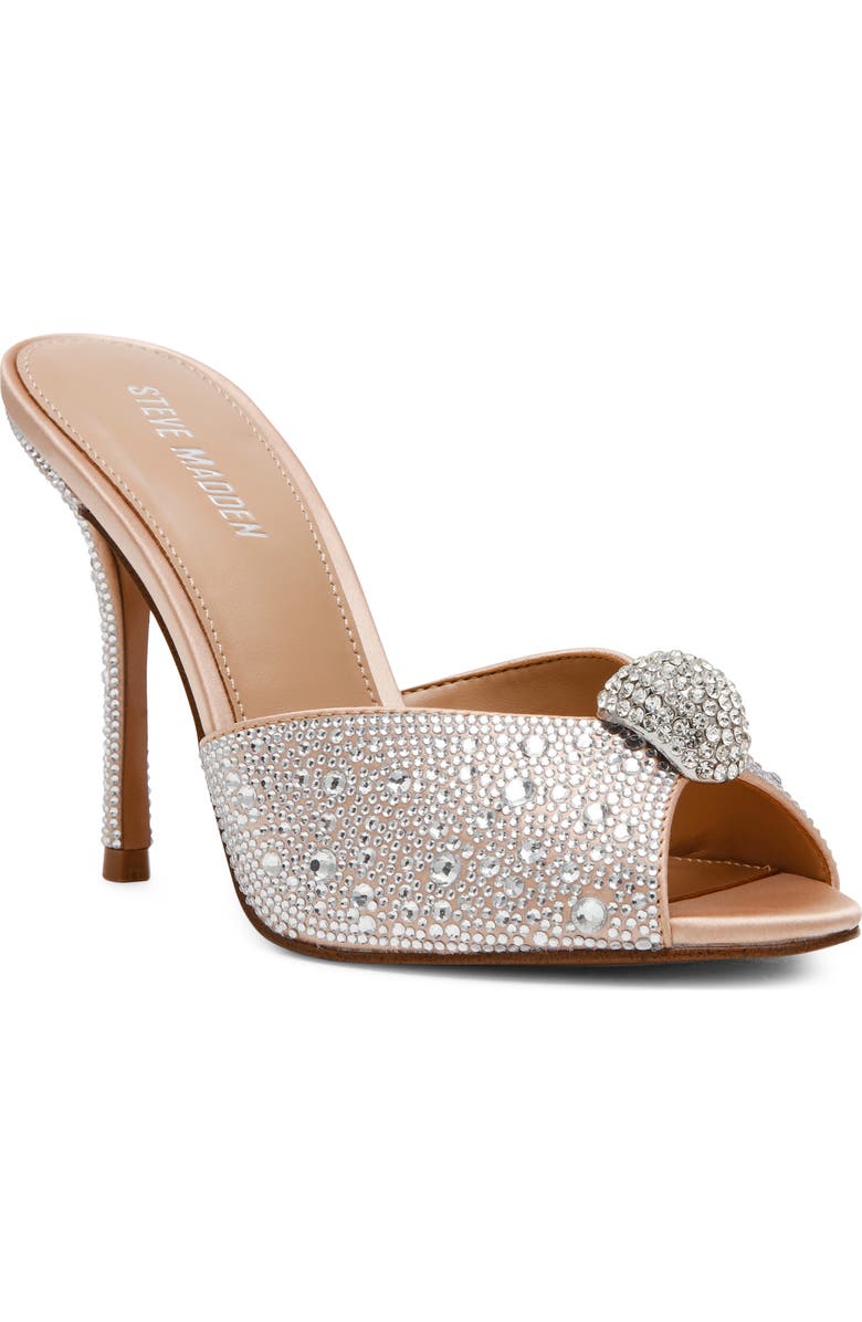 Steve Madden Priya Peep Toe Slide Sandal, Main, color, Rhinestone