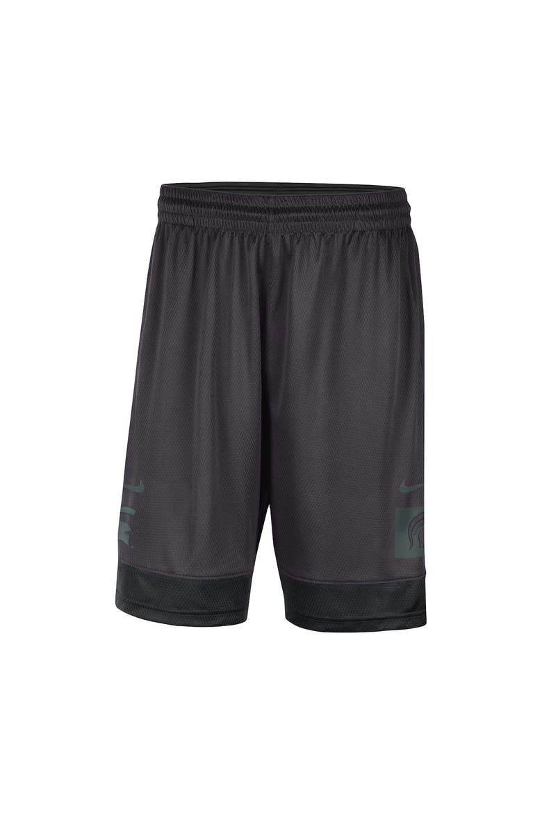 Men's Nike Charcoal Michigan State Spartans Performance Fast Break Shorts, Alternate, color, Charcoal