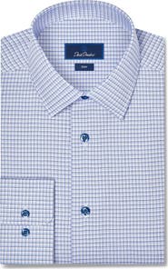 David Donahue Slim Fit Stretch Twill Check Dress Shirt