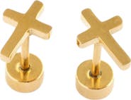 Pip Pop Kids' Cross Hypoallergenic Flatback Stud Earrings